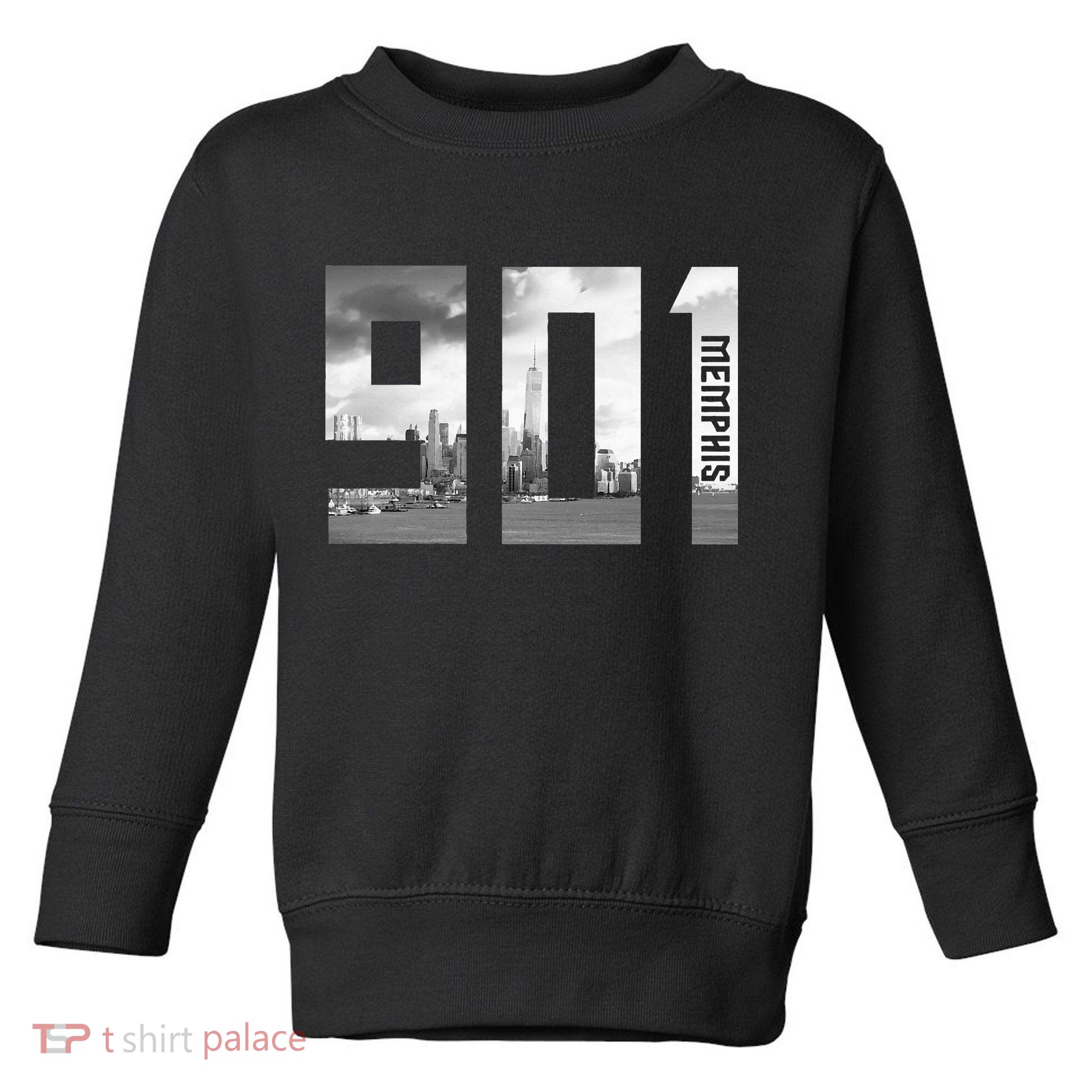 Vintage Memphis Tennessee 901 Area Code Skyline Toddler Sweatshirt