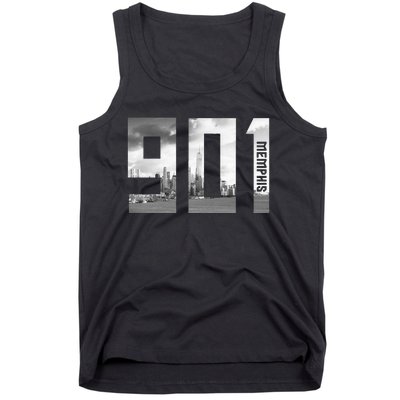 Vintage Memphis Tennessee 901 Area Code Skyline Tank Top