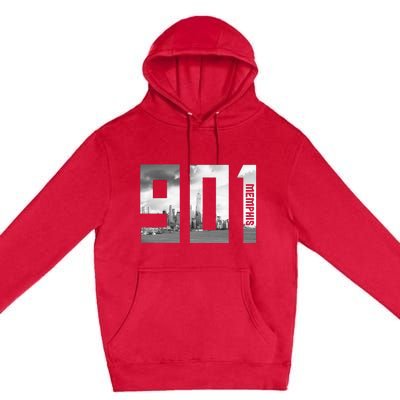 Vintage Memphis Tennessee 901 Area Code Skyline Premium Pullover Hoodie