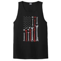 Vintage Mechanic Usa Flag Patriotic American Car Enthusiast Design PosiCharge Competitor Tank