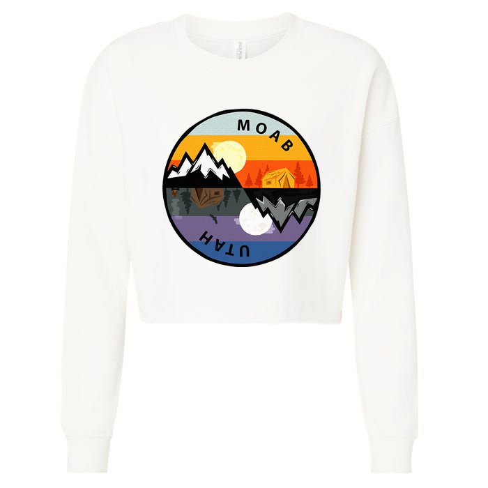 Vintage Moab Utah Retro Souvenir Cropped Pullover Crew