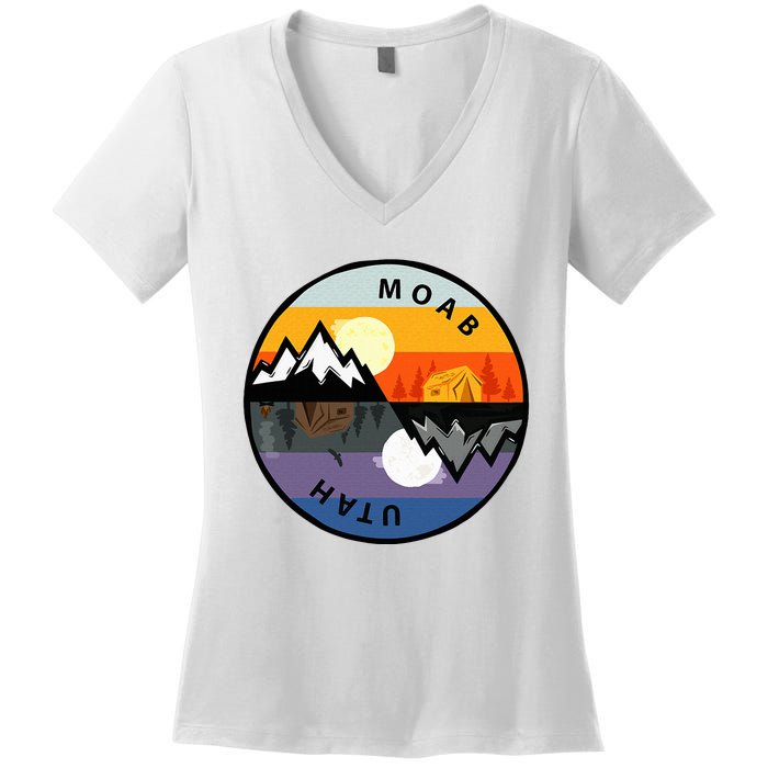 Vintage Moab Utah Retro Souvenir Women's V-Neck T-Shirt