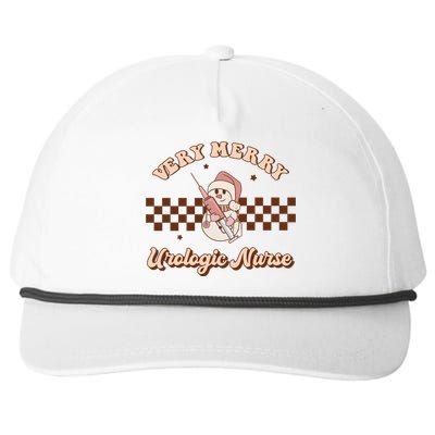 Very Merry Urologic Nurse Groovy Retro Christmas Pajamas Great Gift Snapback Five-Panel Rope Hat