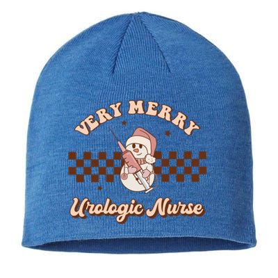 Very Merry Urologic Nurse Groovy Retro Christmas Pajamas Great Gift Sustainable Beanie