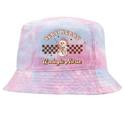 Very Merry Urologic Nurse Groovy Retro Christmas Pajamas Great Gift Tie-Dyed Bucket Hat