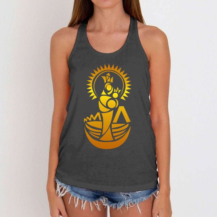 Venezuela Maracaibo Virgen Chinita Chiquinquira Women's Knotted Racerback Tank