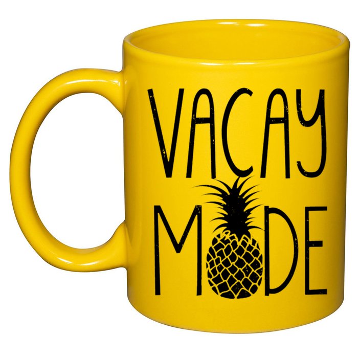 Vacay Mode Vacation Pineapple 11oz C Handle Ceramic Mug