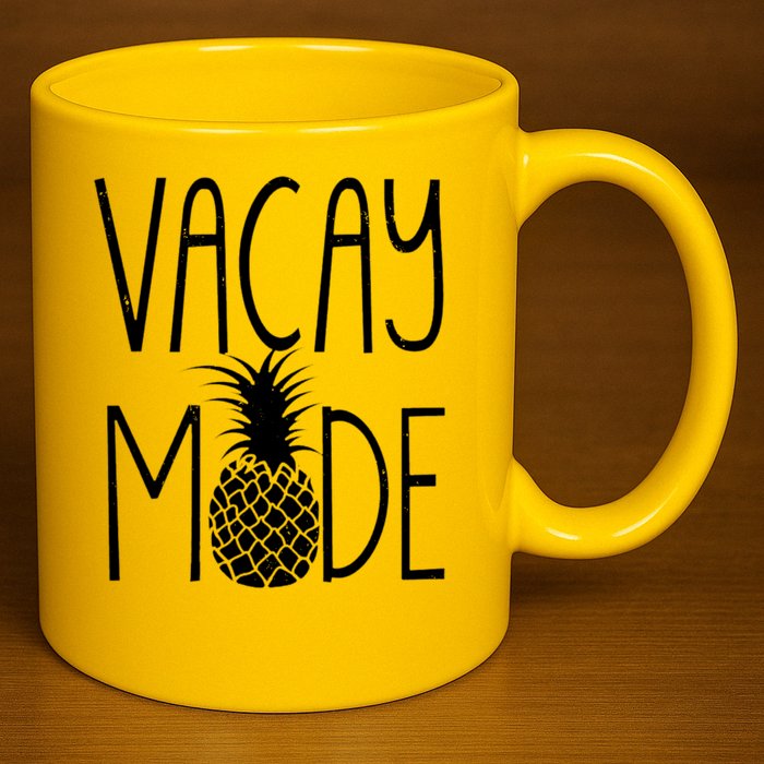 Vacay Mode Vacation Pineapple 11oz C Handle Ceramic Mug