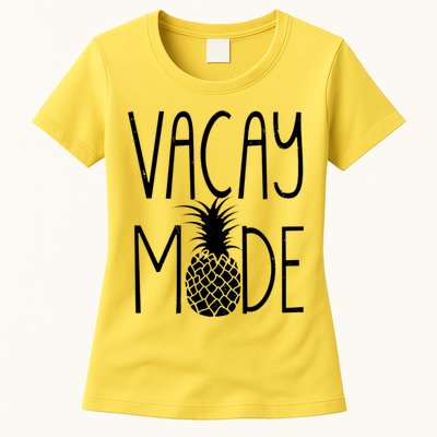 Vacay Mode Vacation Pineapple Womens T-Shirt