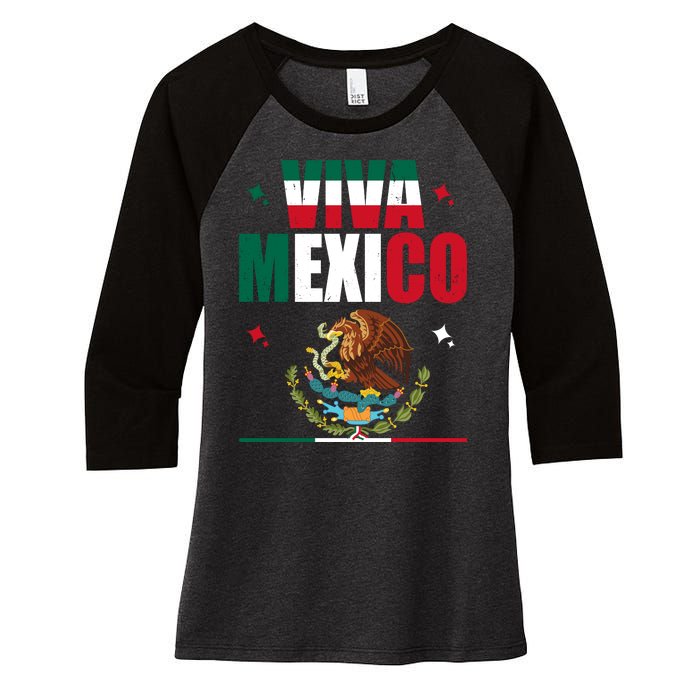 Viva Mexico Women's Tri-Blend 3/4-Sleeve Raglan Shirt