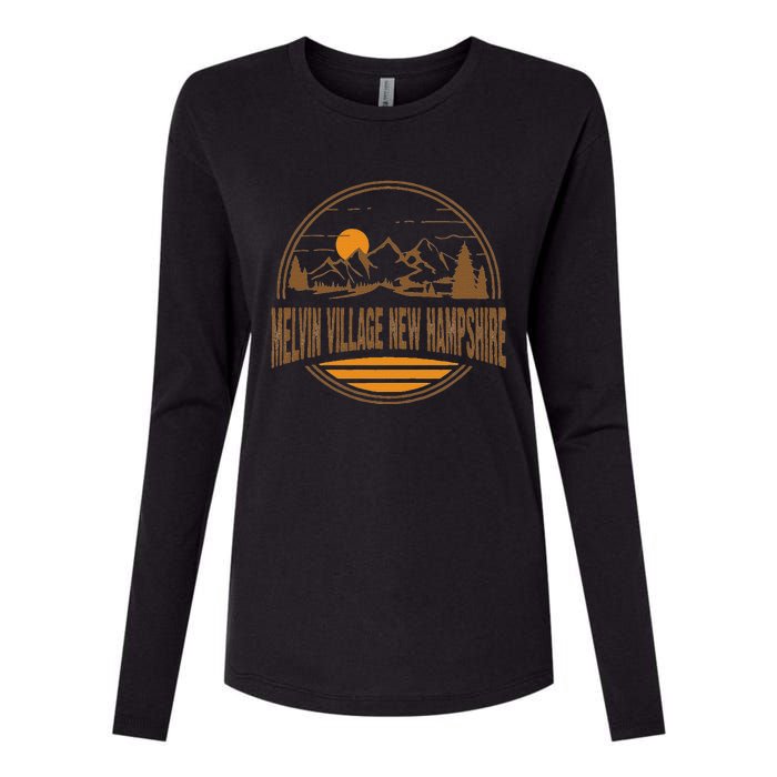 Vintage Melvin Village New Hampshire Mountain Hiking Print Womens Cotton Relaxed Long Sleeve T-Shirt