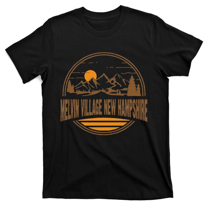 Vintage Melvin Village New Hampshire Mountain Hiking Print T-Shirt