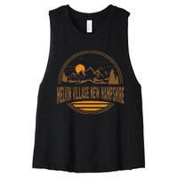 Vintage Melvin Village New Hampshire Mountain Hiking Print Women's Racerback Cropped Tank