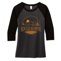 Vintage Melvin Village New Hampshire Mountain Hiking Print Women's Tri-Blend 3/4-Sleeve Raglan Shirt