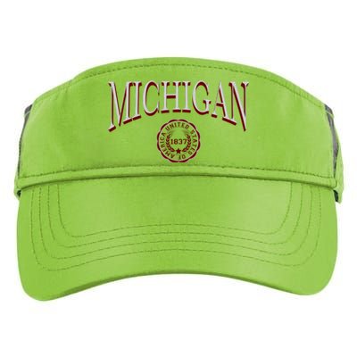 Vintage Michigan Varsity Style Adult Drive Performance Visor