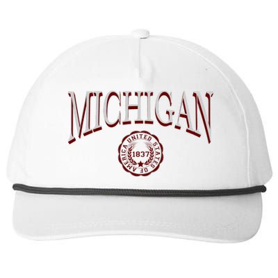 Vintage Michigan Varsity Style Snapback Five-Panel Rope Hat