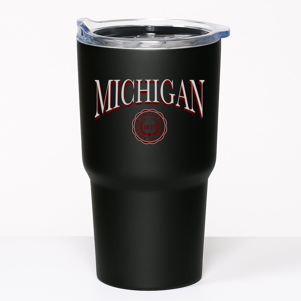 Vintage Michigan Varsity Style Tumbler