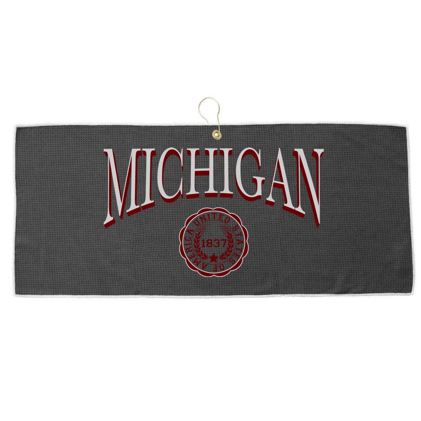 Vintage Michigan Varsity Style Large Microfiber Waffle Golf Towel