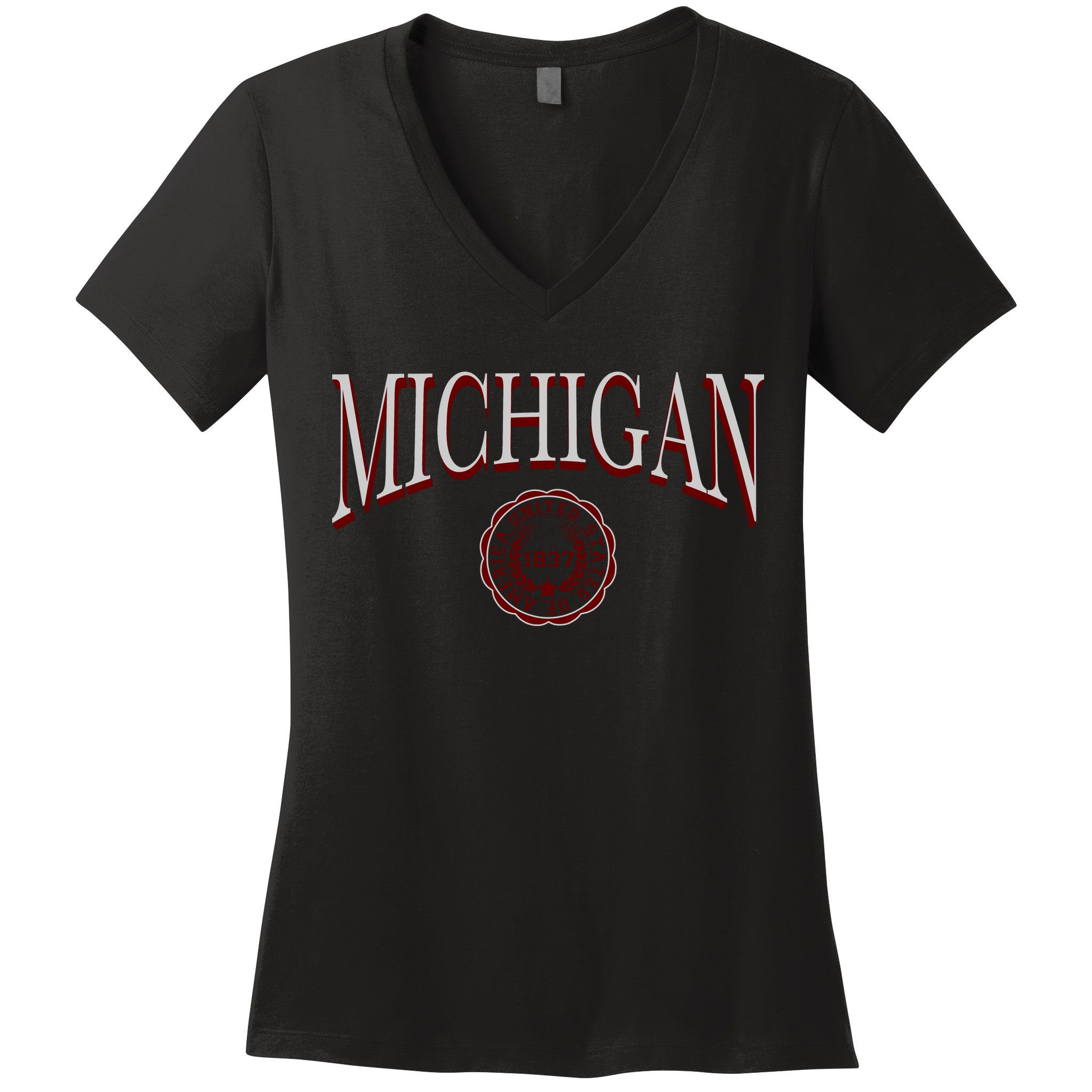Vintage Michigan Varsity Style Women's V-Neck T-Shirt