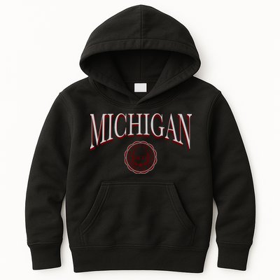 Vintage Michigan Varsity Style Kids Hoodie