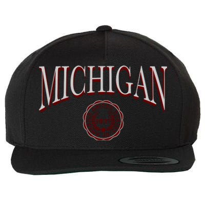 Vintage Michigan Varsity Style Wool Snapback Cap