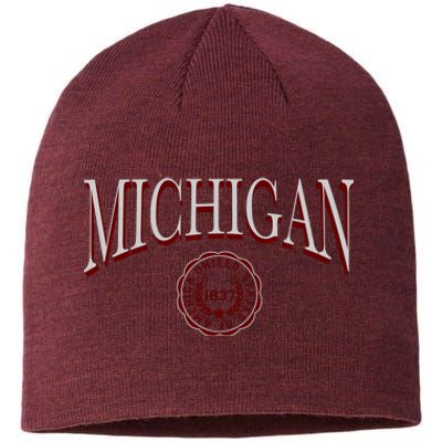 Vintage Michigan Varsity Style Sustainable Beanie