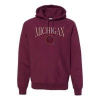 Vintage Michigan Varsity Style Premium Hoodie