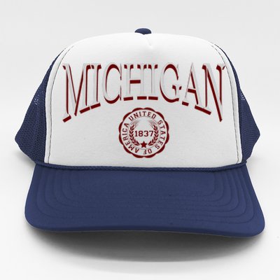 Vintage Michigan Varsity Style Trucker Hat