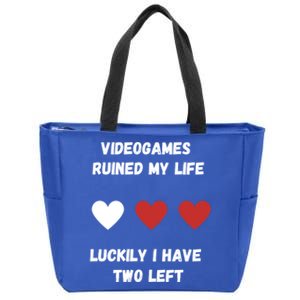 Videogames Meme Videogames Ruined Me Joke/meme Gaming Gift Zip Tote Bag