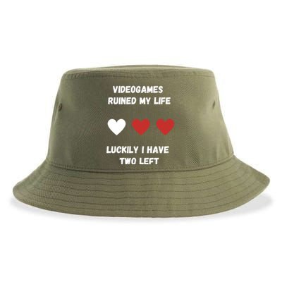 Videogames Meme Videogames Ruined Me Joke/meme Gaming Gift Sustainable Bucket Hat