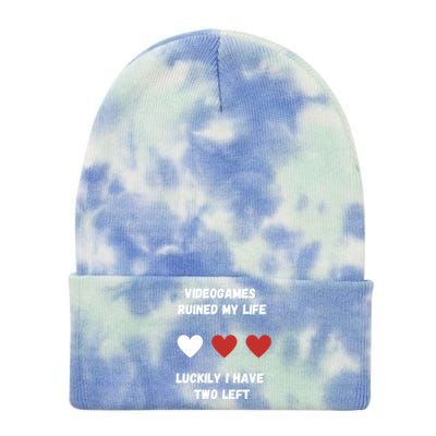 Videogames Meme Videogames Ruined Me Joke/meme Gaming Gift Tie Dye 12in Knit Beanie