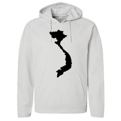 Vietnam Map Performance Fleece Hoodie