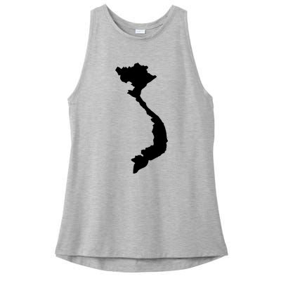 Vietnam Map Ladies PosiCharge Tri-Blend Wicking Tank