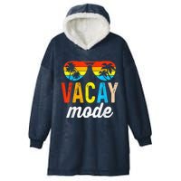 Vacay Mode Vintage Vacation Summer Cruise Family Holiday Hooded Wearable Blanket