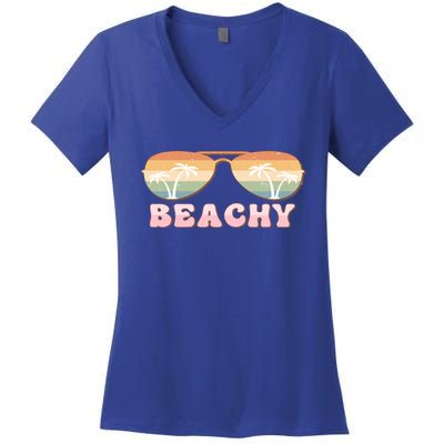 Vacay Mode Vibes Vacation Summer Cruise Getaway Beachy Gift Women's V-Neck T-Shirt