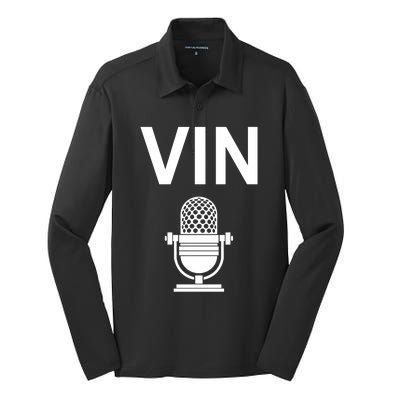 Vin Microphone Silk Touch Performance Long Sleeve Polo