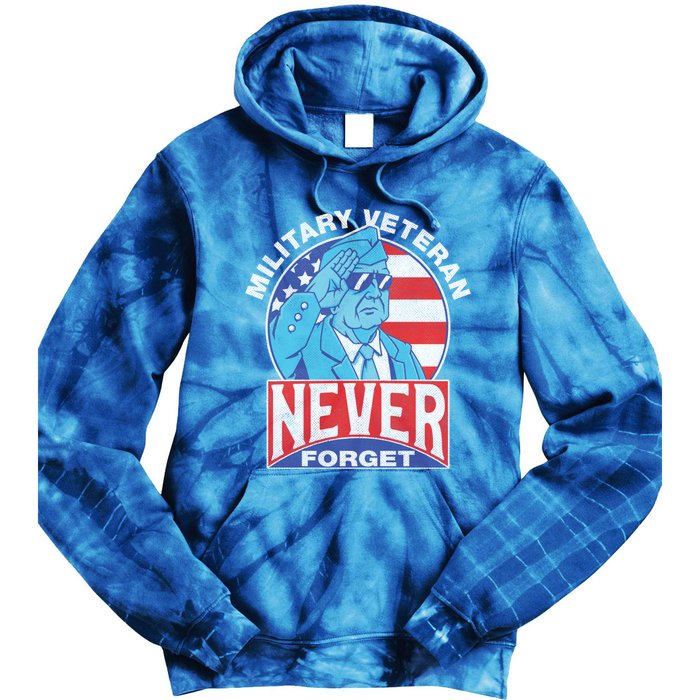 Vintage Military Veteran Armed Forces Retro Design Cool Gift Tie Dye Hoodie