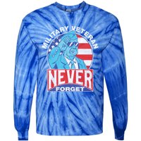 Vintage Military Veteran Armed Forces Retro Design Cool Gift Tie-Dye Long Sleeve Shirt