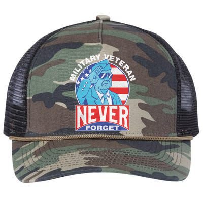 Vintage Military Veteran Armed Forces Retro Design Cool Gift Retro Rope Trucker Hat Cap