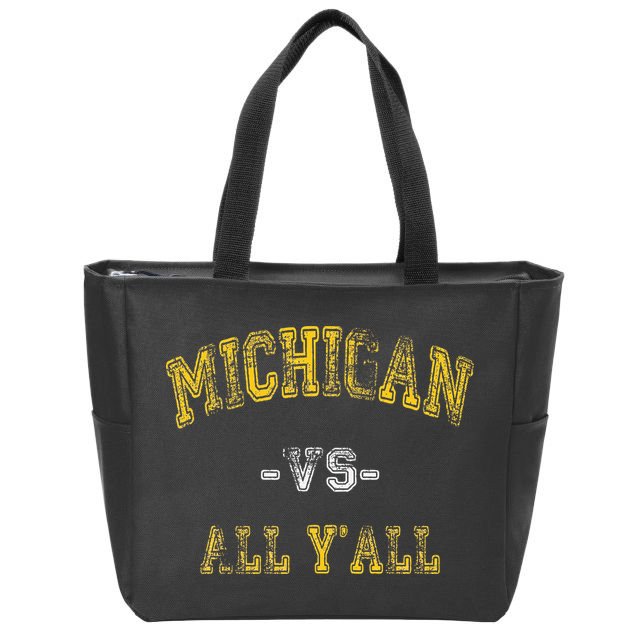 Vintage Michigan Vs All Yall Zip Tote Bag