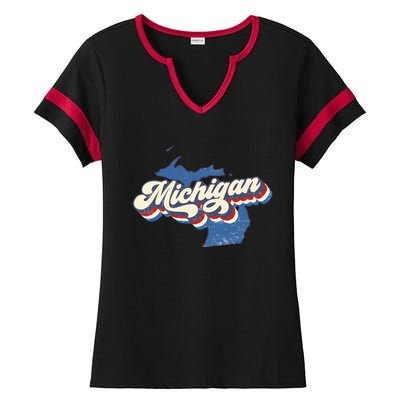 Vintage Michigan Ladies Halftime Notch Neck Tee