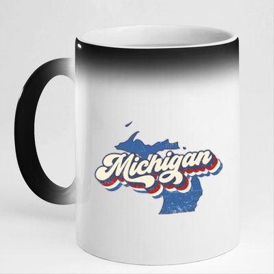 Vintage Michigan 11oz Black Color Changing Mug