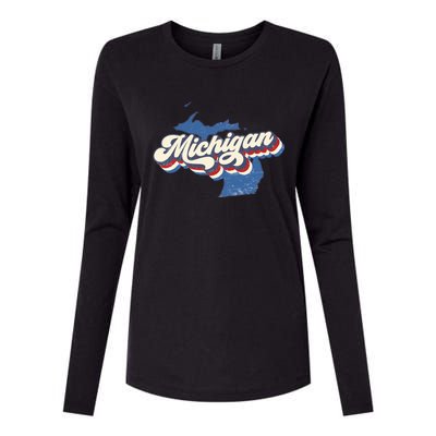 Vintage Michigan Womens Cotton Relaxed Long Sleeve T-Shirt