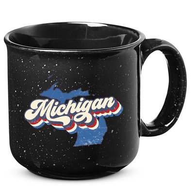 Vintage Michigan 15oz Campfire Ceramic Mug
