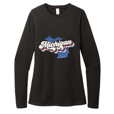 Vintage Michigan Womens CVC Long Sleeve Shirt