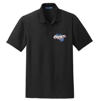 Vintage Michigan Dry Zone Grid Polo