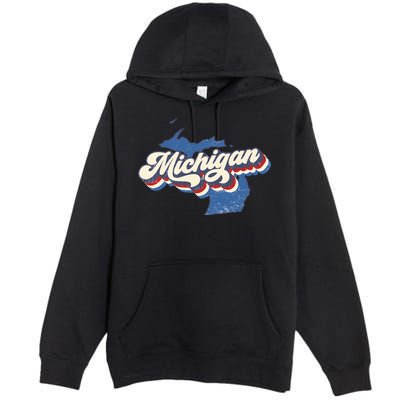 Vintage Michigan Premium Pullover Hoodie
