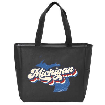 Vintage Michigan Zip Tote Bag
