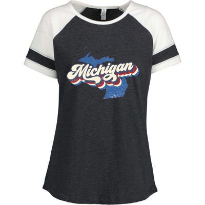 Vintage Michigan Enza Ladies Jersey Colorblock Tee