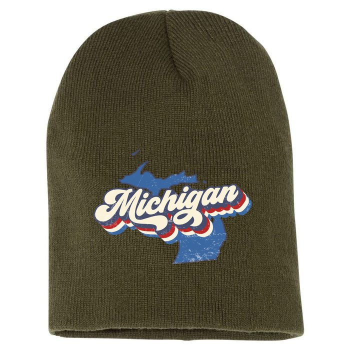 Vintage Michigan Short Acrylic Beanie